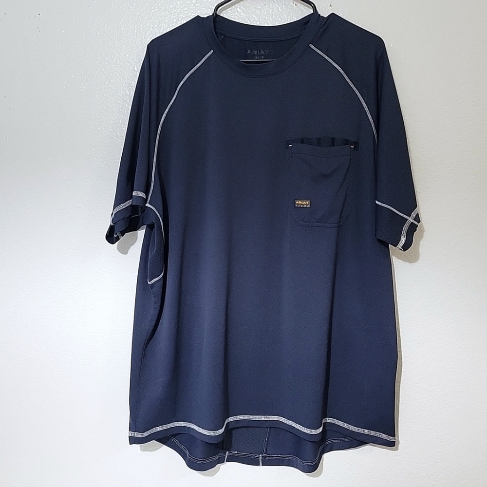 Arita Rebar Mens Size XL Navy Blue Short Sleeve Pocket T-Shirt